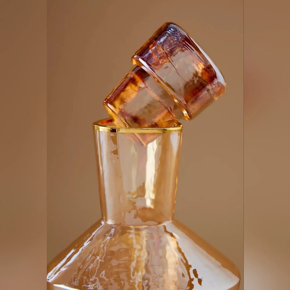 Anthropologie Zaza Honey Luster Decanter, NIB